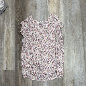 Floral Cap-Sleeve Blouse - Pink Multi